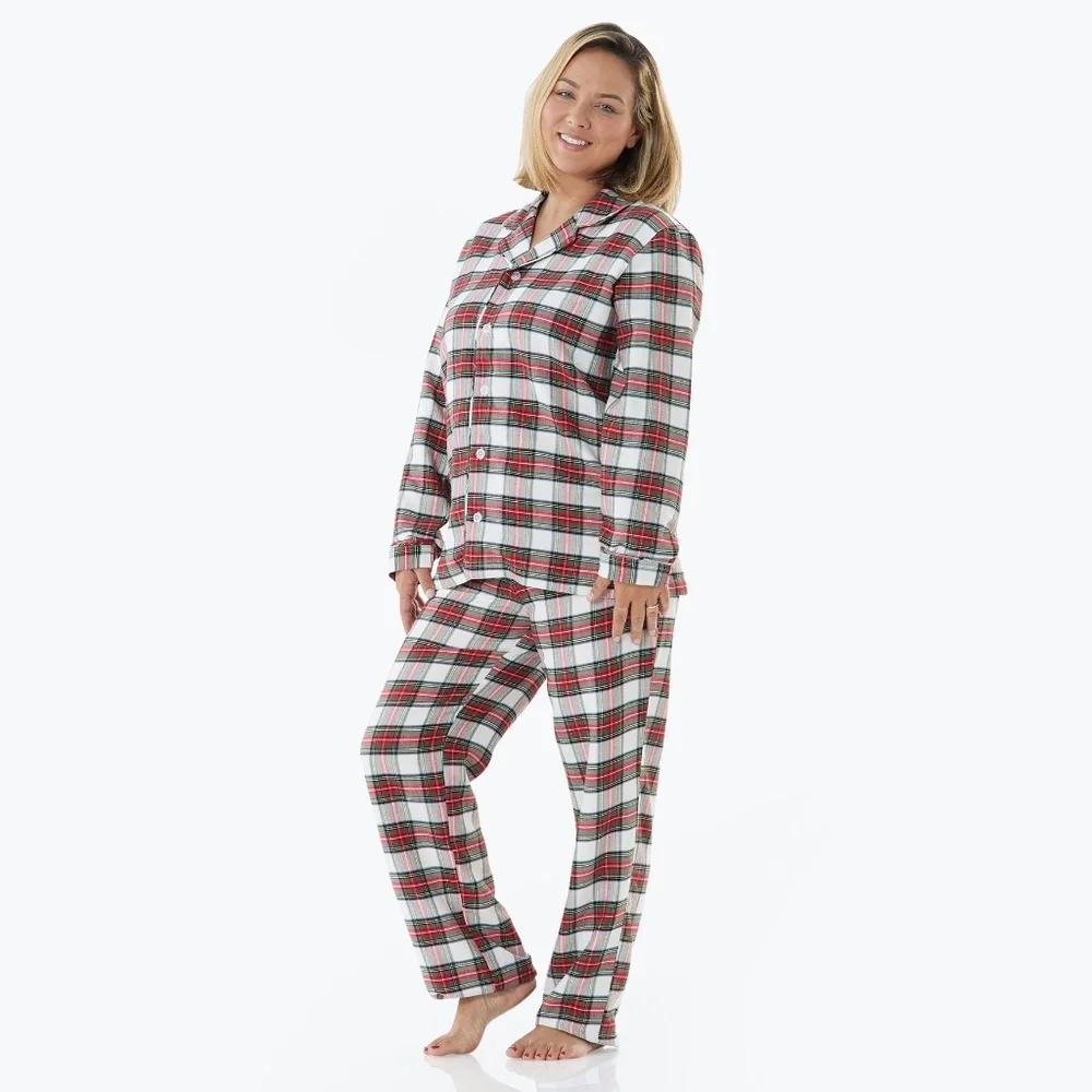 Adult Stewart Plaid Flannel Pajama Set - PBK